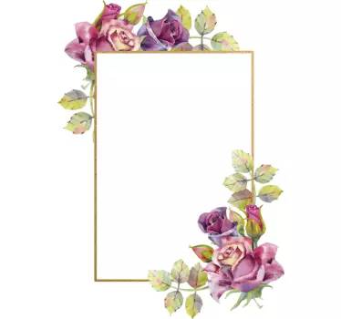 Colorful flowers mirror sticker - TenStickers