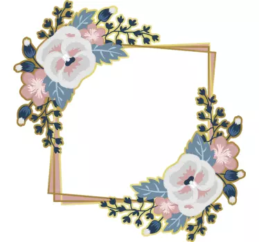 mirror flowers  sticker - TenStickers