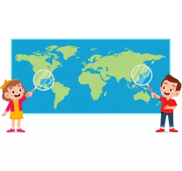 World map for kids world map sticker - TenStickers
