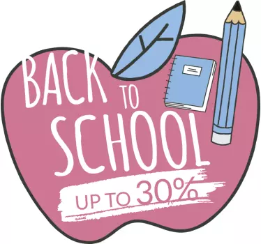 Back to school sale apple sale wall sticker - TenStickers