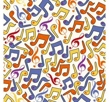 Musical notes shower heads wall sticker - TenStickers