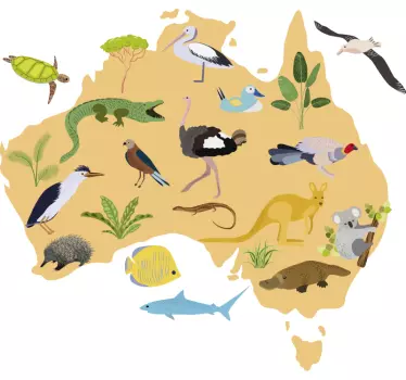Australian Kids World map wall sticker - TenStickers