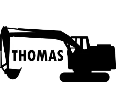 Customisable Digger with Name illustration sticker - TenStickers