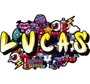 Graffiti Colorful Name urban wall sticker - TenStickers