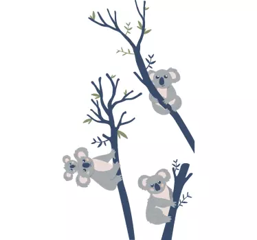 Koala and Tree wild animal sticker - TenStickers