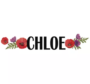 Poppy bike Customisable flower wall decor - TenStickers