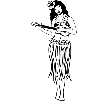 Hawaiian Guitar Kids Sticker - TenStickers