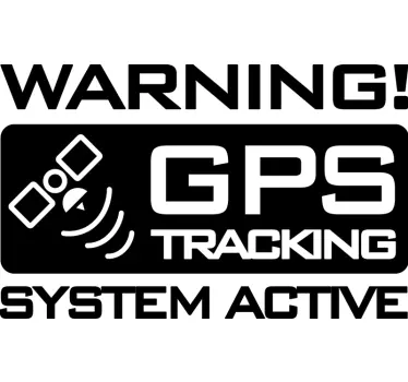 Gps tracking warning sign car sticker - TenStickers