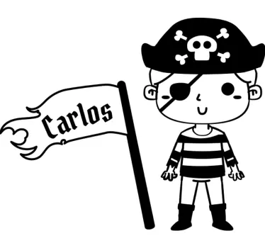 Personalizable pirate nautical sticker - TenStickers
