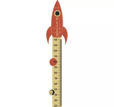 Customisable Rocket Height Chart height chart wall sticker - TenStickers