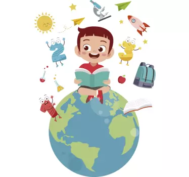 Flying Through The World educational wall sticker - TenStickers