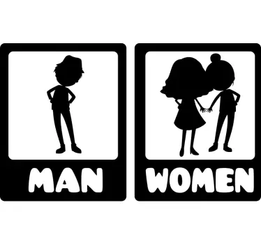 Funny WC male/female toilet sticker - TenStickers