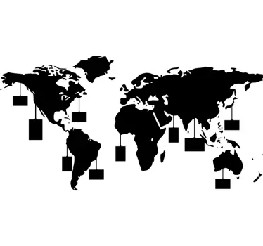 World in photos world map sticker - TenStickers