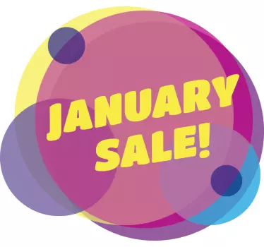 Circle January sale window decal - TenStickers