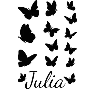 Vlinder in glass window decal - TenStickers