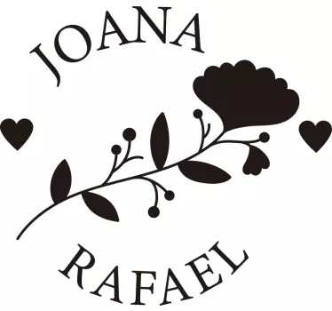 Bride and Groom Name wedding vinyl sticker - TenStickers