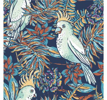 Birds and flowers window decal - TenStickers