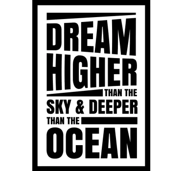 Dream Higher - Sky and Ocean motivational wall sticker - TenStickers
