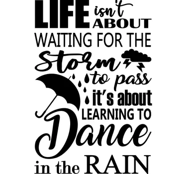 Quote sticker life isn't about waiting - TenStickers