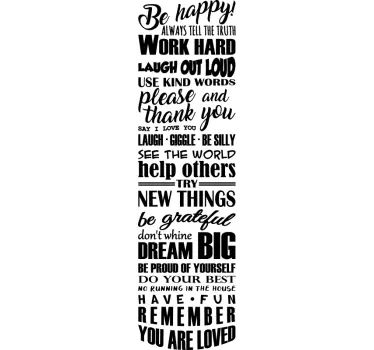 Life Rules home text wall decal - TenStickers
