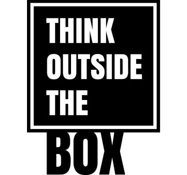 Think Outside The Box text wall decal - TenStickers