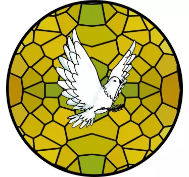 Dove stained glass window decal - TenStickers