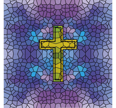 Holy cross stained glass window sticker - TenStickers