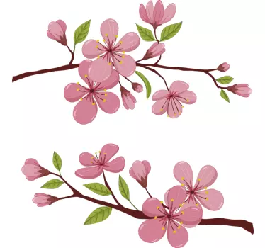 Bloomy spring flower wall decal - TenStickers