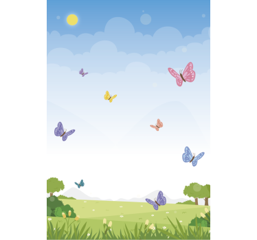 Spring grass butterfly window decal - TenStickers