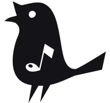 Musical Note Songbird Window Sticker - TenStickers