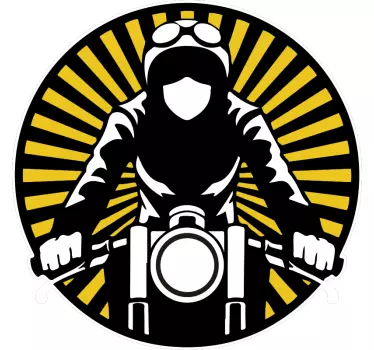 Motocyclist vintage motorbike sticker - TenStickers