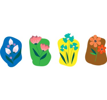 Waste container with flower stikcer - TenStickers
