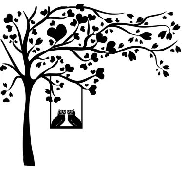 Tree with hearts tree wall decal - TenStickers