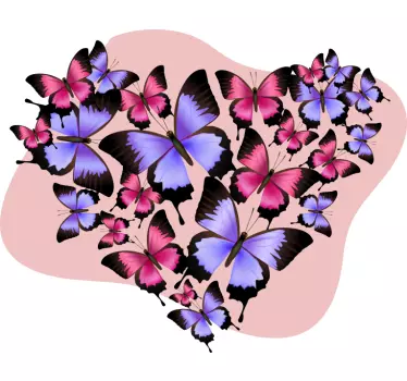 Butterfly wall decal colorful butterfly cluster - TenStickers