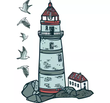 Nautical lighthouse nautical decal - TenStickers