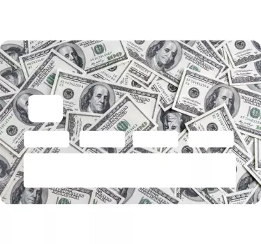 Dollars banknote pattern credit card sticker - TenStickers