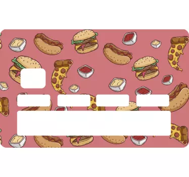 Junk food pattern credit card sticker - TenStickers