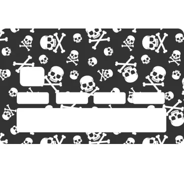 Skull pattern credit card sticker - TenStickers