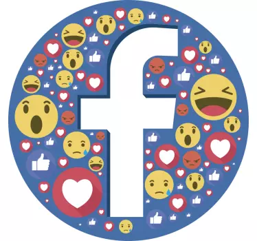 Facebook emoji logo window decal - TenStickers