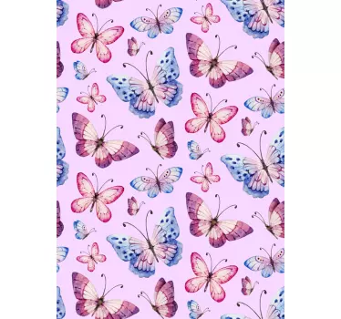 Rose tone butterflies fridge wrap - TenStickers