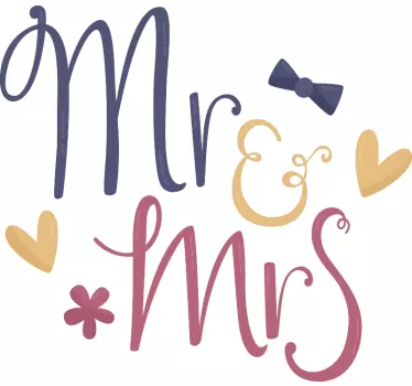 Mr and Mrs Design wedding sticker - TenStickers