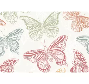 Colors ornamental butterflies laptop skin decal - TenStickers