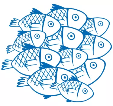Laptop sticker playful fish design - TenStickers