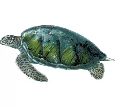 Realistic turtle laptop sticker - TenStickers