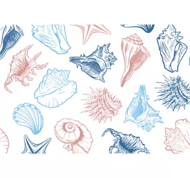 Seashells pattern laptop skin - TenStickers