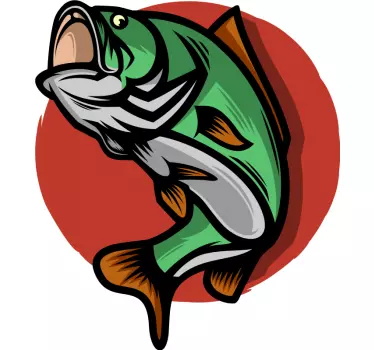 Laptop sticker vibrant fishing emblem - TenStickers