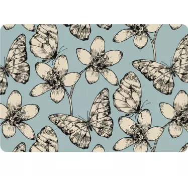 Butterfly Floral Pattern laptop skin - TenStickers