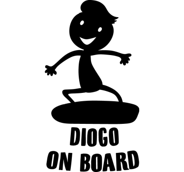 Car sticker funny character on board - TenStickers