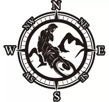 Bike rider compass Motorcycle stickers - TenStickers