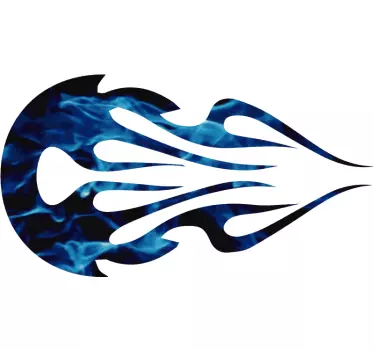 Blue tribal flame Motorbike sticker - TenStickers